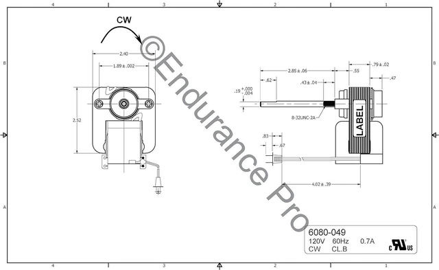 Alt view image 2 of 6 - Endurance Pro 97010254/162-G Heater Vent Fan Motor Replacement for Broan, 0.9 amps, 3200 RPM, 120 Volts