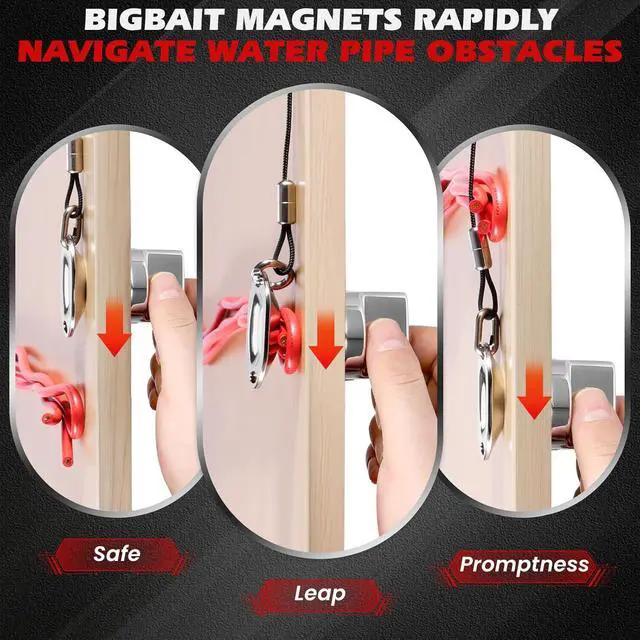 Alt view image 6 of 6 - Magnetic Wire Puller,Cable Puller,Magnet Cable Insertion & Extraction Tools,Electrical Tools,Fish Tape Wire Pulling,Suitable for Indoor, Garden, Renovation, and Electrician Scenarios (Silvery)