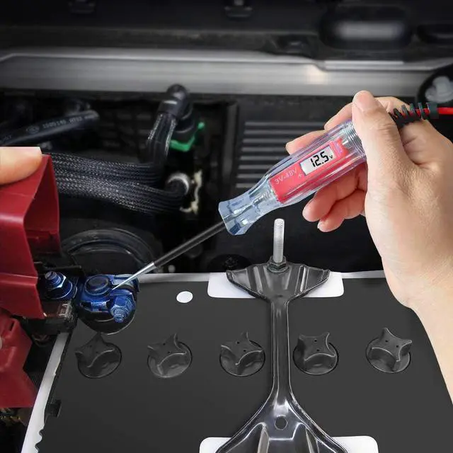 Alt view image 6 of 6 - Large Size Heavy Duty 3-48V Digital LCD Circuit Tester with 140 Inch Extended Spring WireCar Truck circuit test light Low Voltage & Light Tester with Stainless Probe