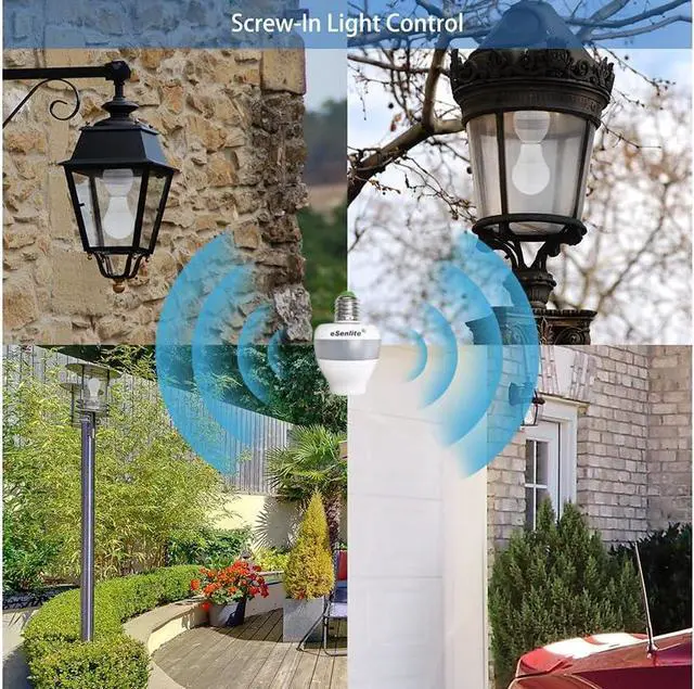 Alt view image 3 of 7 - Motion Sensor Light Socket, Radar Motion E26 Screw LED CFL Incandescent Bulb Adapter, Dusk to Dawn Dimmable Control (2)