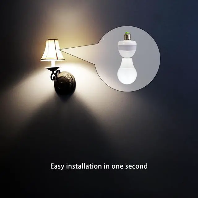 Alt view image 6 of 7 - Motion Sensor Light Socket, Radar Motion E26 Screw LED CFL Incandescent Bulb Adapter, Dusk to Dawn Dimmable Control (2)
