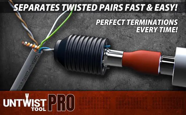 Alt view image 4 of 7 - Untwist Tool PRO-COMBO Quickly Separates CAT5e, CAT6, CAT6A, & CAT7