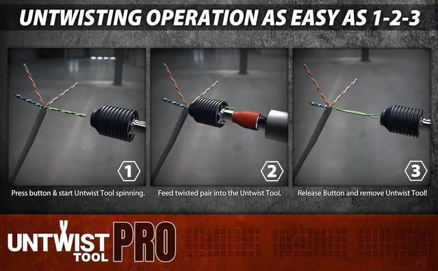 Alt view image 6 of 7 - Untwist Tool PRO-COMBO Quickly Separates CAT5e, CAT6, CAT6A, & CAT7