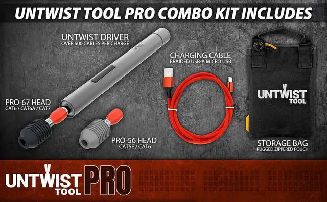 Alt view image 7 of 7 - Untwist Tool PRO-COMBO Quickly Separates CAT5e, CAT6, CAT6A, & CAT7