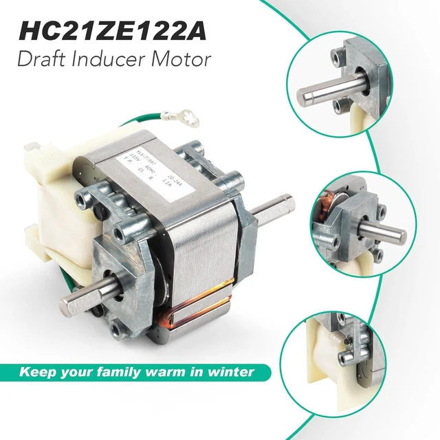 Alt view image 2 of 6 - HC21ZE122A Draft Inducer Motor for Carrier Furnaces & Bryant and Payne Furnaces l Replaces HC21ZS122 J238-112-11202 l Blower Motor for Furnace
