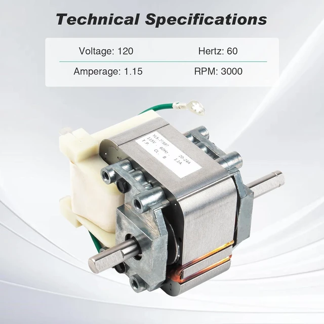 Alt view image 5 of 6 - HC21ZE122A Draft Inducer Motor for Carrier Furnaces & Bryant and Payne Furnaces l Replaces HC21ZS122 J238-112-11202 l Blower Motor for Furnace