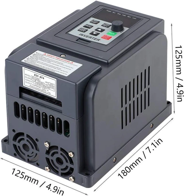 Alt view image 2 of 7 - 1-Phase 220V Input 3-Phase 380V Output VFD Inverter, AT4-1500X 400Hz 8A Variable Frequency Drive Inverter Motor Speed Controller