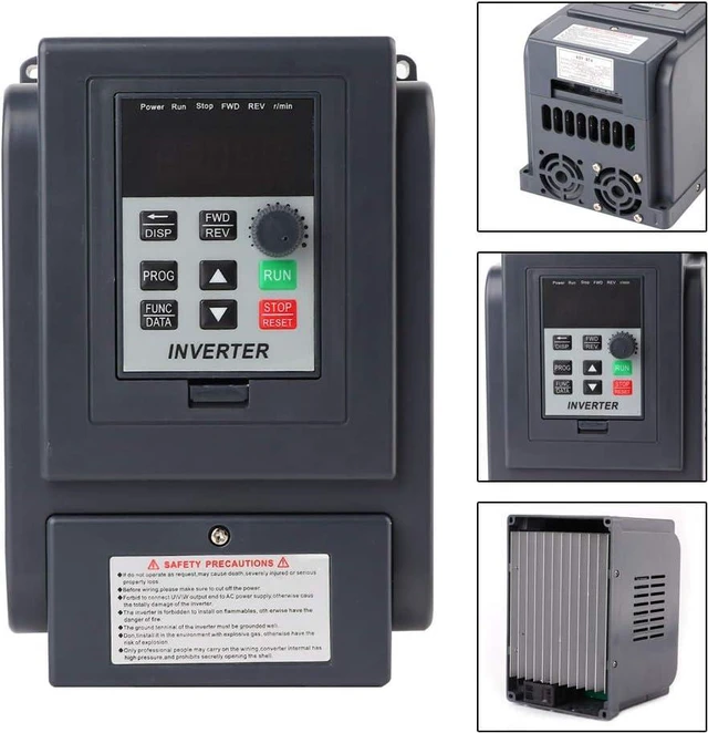 Alt view image 3 of 7 - 1-Phase 220V Input 3-Phase 380V Output VFD Inverter, AT4-1500X 400Hz 8A Variable Frequency Drive Inverter Motor Speed Controller