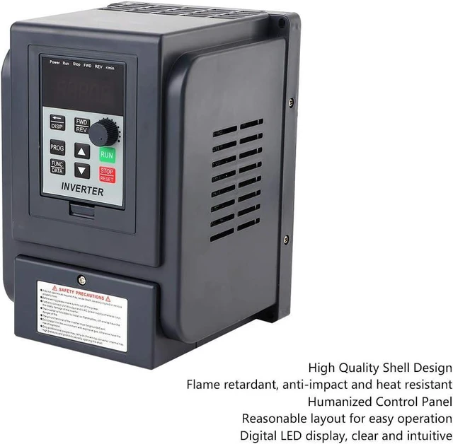 Alt view image 5 of 7 - 1-Phase 220V Input 3-Phase 380V Output VFD Inverter, AT4-1500X 400Hz 8A Variable Frequency Drive Inverter Motor Speed Controller