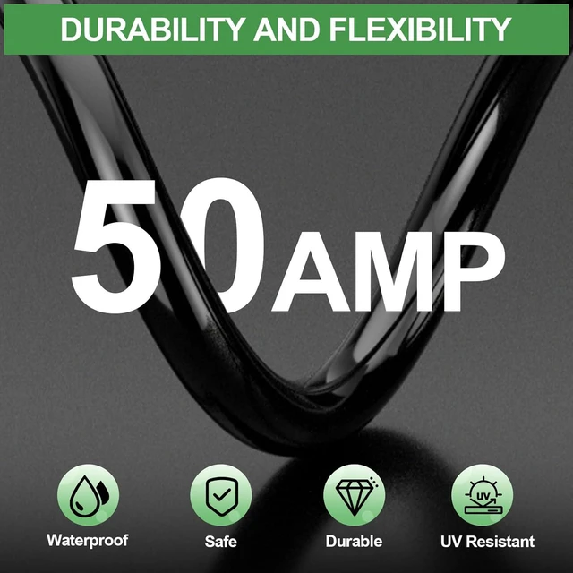 Alt view image 6 of 7 - 50 Amp Generator Extension Cord 25 Ft- Rated for 250V /12500W, NEMA 14-50P to SS2-50R Twist Lock Design, ETL Listed STW Generator Power Cords with Organizer for RV, Outdoor