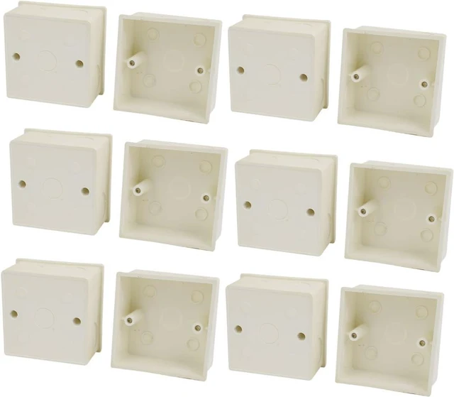 Main image of Aexit 86mm x Control Electrical 86mm x 40mm Square Design PVC Switch Pattress Back Box 12pcs