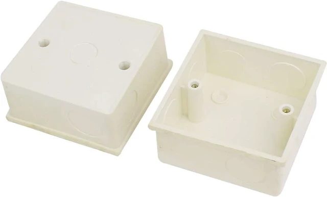 Alt view image 2 of 3 - Aexit 86mm x Control Electrical 86mm x 40mm Square Design PVC Switch Pattress Back Box 12pcs