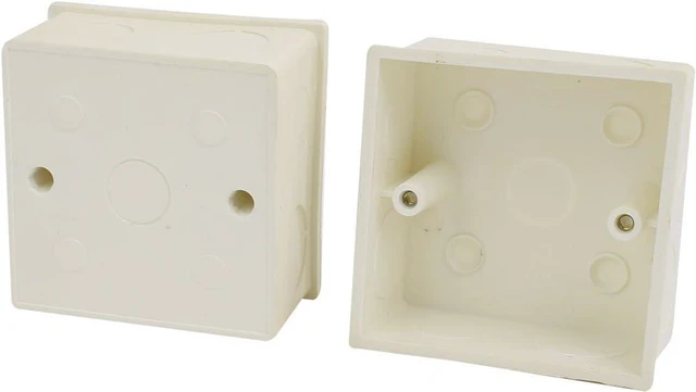 Alt view image 3 of 3 - Aexit 86mm x Control Electrical 86mm x 40mm Square Design PVC Switch Pattress Back Box 12pcs