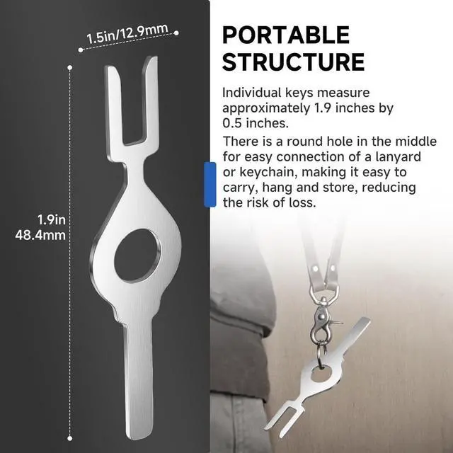 Alt view image 2 of 7 - 10PcsHBL1209 Wall Switch Key for Commercial switches/Wall Switch Fork Key/Key for Tamper Switch/Regarmans Wall Switch Key 39121539