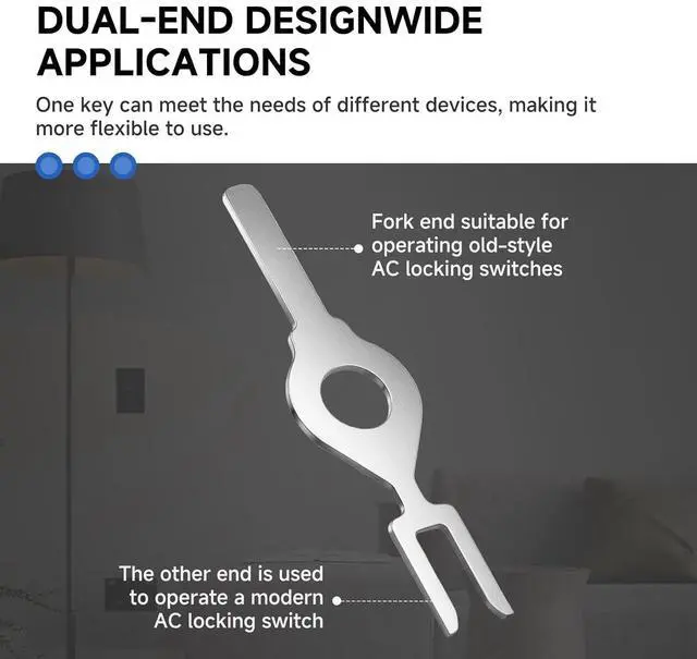 Alt view image 5 of 7 - 10PcsHBL1209 Wall Switch Key for Commercial switches/Wall Switch Fork Key/Key for Tamper Switch/Regarmans Wall Switch Key 39121539