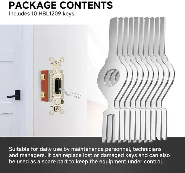 Alt view image 7 of 7 - 10PcsHBL1209 Wall Switch Key for Commercial switches/Wall Switch Fork Key/Key for Tamper Switch/Regarmans Wall Switch Key 39121539