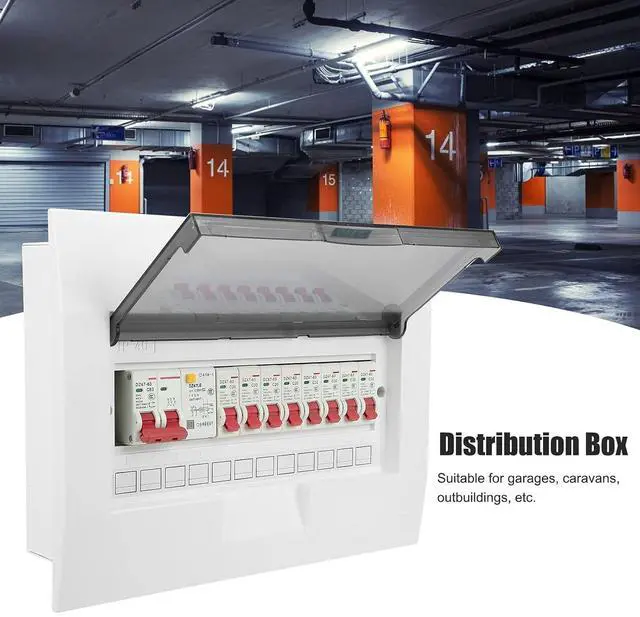 Alt view image 2 of 7 - Sub Panel Breaker Box, Beautiful in Appearance High Breaking Capacity Visible Window Breaker Box for Caravans for Garages for Outbuildings
