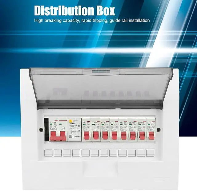 Alt view image 5 of 7 - Sub Panel Breaker Box, Beautiful in Appearance High Breaking Capacity Visible Window Breaker Box for Caravans for Garages for Outbuildings