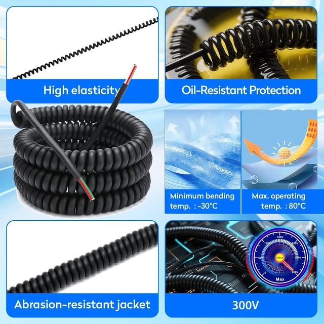 Alt view image 4 of 4 - 4-20-4 Coil Cord 4 Conductor Wire Coiled Extension Cord
