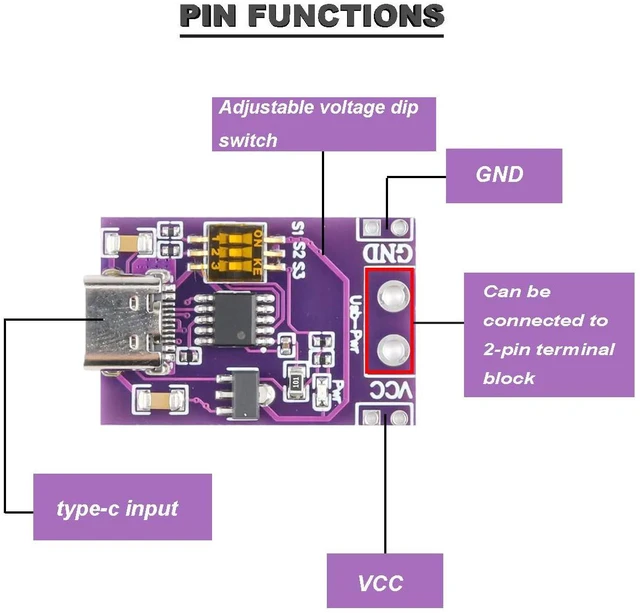 Alt view image 4 of 7 - 4 pcs Fast Charge Module PD/QC/AFC Fast Charge Decoy Trigger Module Fixed Voltage Output 5V 9V 12V 15V 20V Type-C QC AFC PD2.0 PD3.0 with 26AWG red and Black Cable