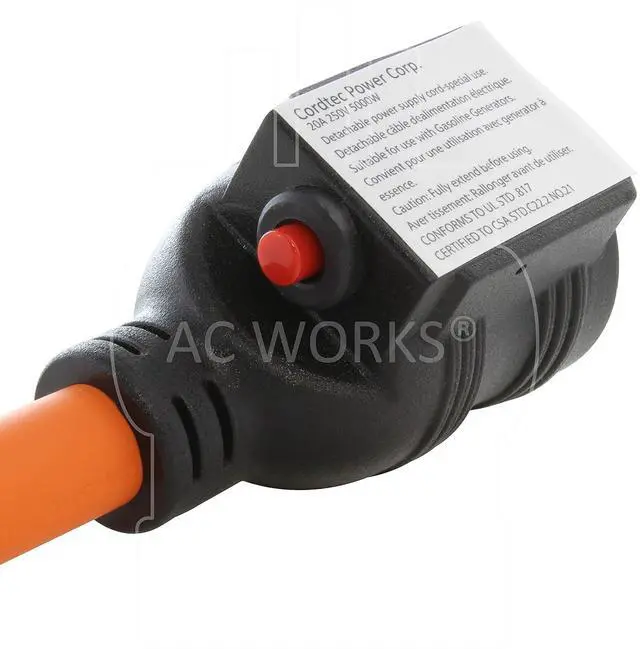 Alt view image 5 of 7 - AC WORKS 30A 250V 3-Prong 6-30P Plug to 6-15/20 20A 250V HVAC/Power tools/EV charging Adapter (Flexible W/ 20A Breaker)