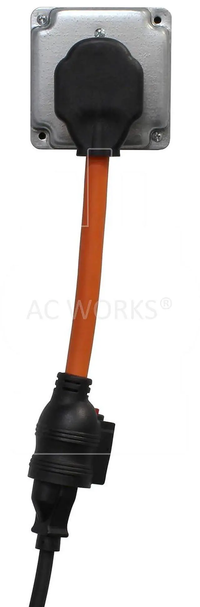 Alt view image 7 of 7 - AC WORKS 30A 250V 3-Prong 6-30P Plug to 6-15/20 20A 250V HVAC/Power tools/EV charging Adapter (Flexible W/ 20A Breaker)