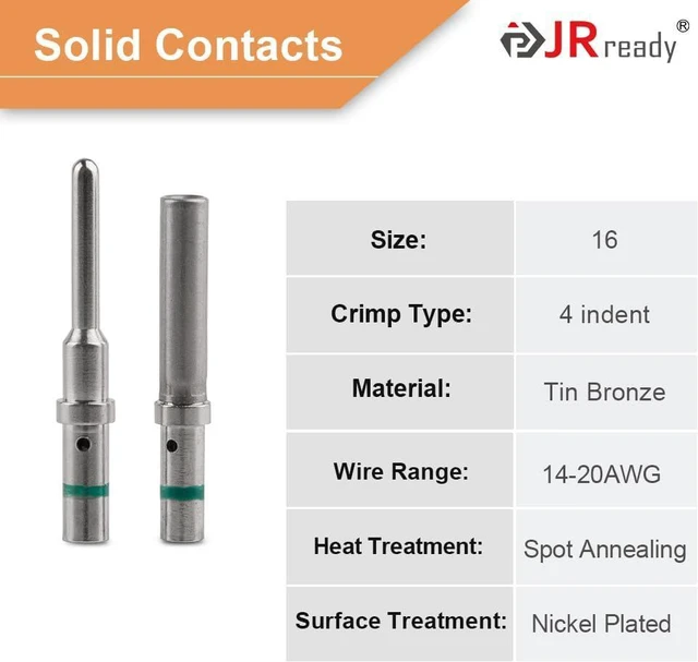 Alt view image 3 of 6 - JRready ST6116 DT Connector 8 Pin Gray Waterproof Electrical Wire Connector Plug Receptacle with Solid Contact and Seal Plug,3 Sets