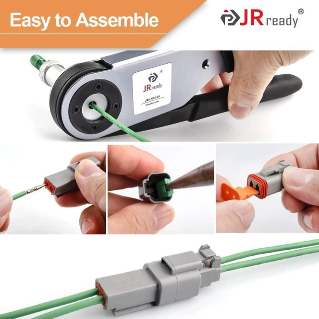 Alt view image 4 of 6 - JRready ST6116 DT Connector 8 Pin Gray Waterproof Electrical Wire Connector Plug Receptacle with Solid Contact and Seal Plug,3 Sets