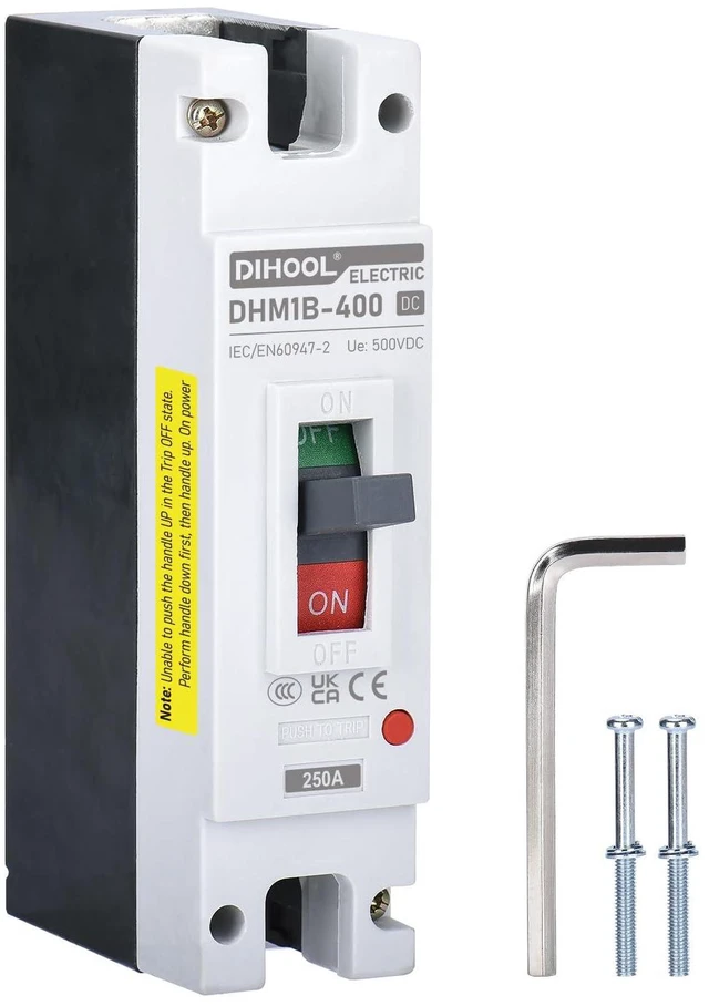 Main image of DIHOOL Heavy Duty Battery Disconnect Switch, DC 250 Amp Circuit Breaker for Power Station Solar System