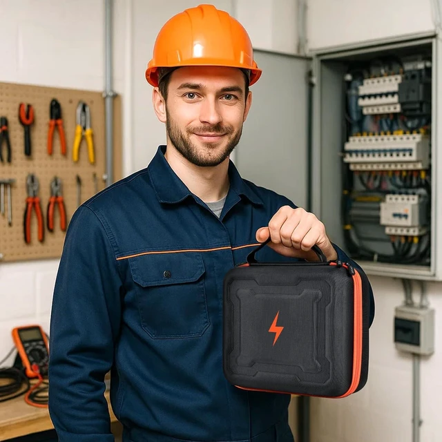 Alt view image 6 of 7 - Case Compatible with Klein Multimeter, Circuit Breaker Finder, Clamp Meter, Outlet Tester Electrician Tools, Storage Carrying Organizer for Electrical Test Kit Screwdriver & Accessories, L (Box Only)