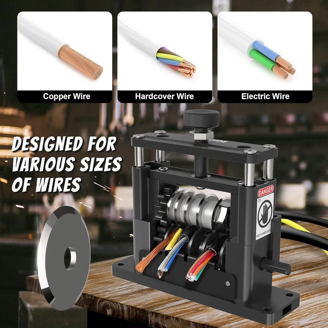 Alt view image 4 of 6 - Drill Powered Scrap Wire Stripper Machine, Cable Stripping Machine 6 Channels & 5 Carbide Blade, Stripping Wire from 7/0 to 15 Gauge, Efficient Recycling of Copper Wire (Glitter Black)