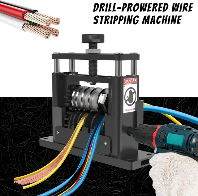 Alt view image 6 of 6 - Drill Powered Scrap Wire Stripper Machine, Cable Stripping Machine 6 Channels & 5 Carbide Blade, Stripping Wire from 7/0 to 15 Gauge, Efficient Recycling of Copper Wire (Glitter Black)