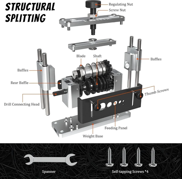 Alt view image 5 of 6 - Drill Powered Scrap Wire Stripper Machine, Cable Stripping Machine 6 Channels & 5 Carbide Blade, Stripping Wire from 7/0 to 15 Gauge, Efficient Recycling of Copper Wire (Glitter Black)