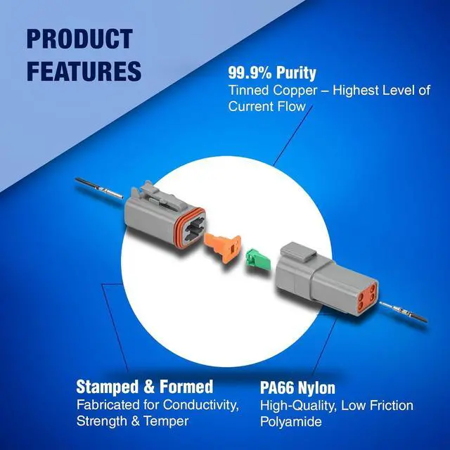 Alt view image 4 of 7 - New Age America® 707pcs Deutsch DT Series Equivalent KableLock Connectors | 2 PIN - 12 PIN | Stamped & Formed Contacts | Tin Plated Copper & PA66 Nylon | IP67 Rated Waterproof | with Assortment Case