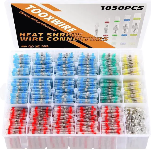 Main image of 1050PCS Solder Seal Wire Connectors, Heat Shrink Self Stick Solderless Wire Connectors for Marine Automotive