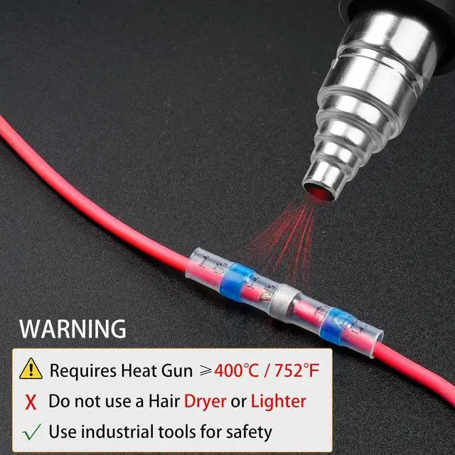Alt view image 3 of 7 - 1050PCS Solder Seal Wire Connectors, Heat Shrink Self Stick Solderless Wire Connectors for Marine Automotive