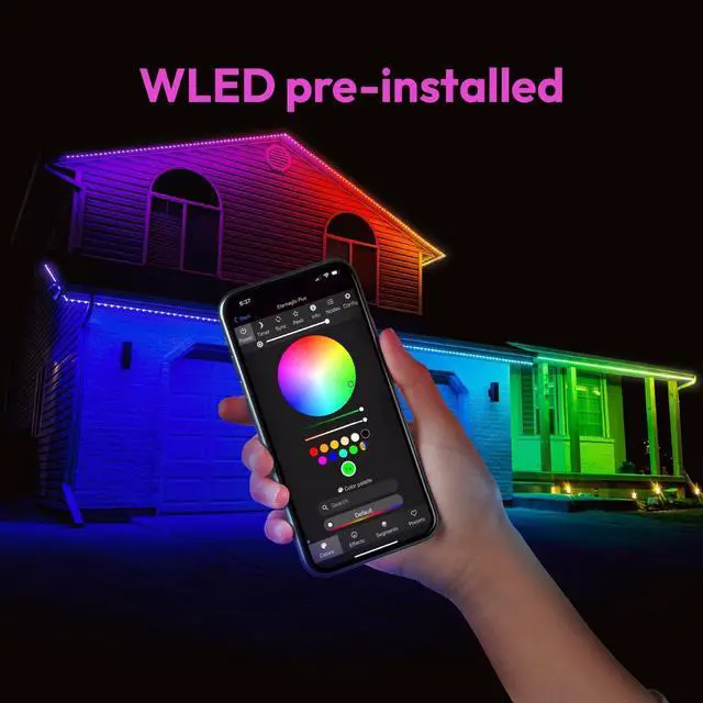 Alt view image 6 of 6 - WLED Controller - Eternaglo Plus ESP32 5V-24V LED Control Board With 6 LED Outputs, Ethernet, and Aux Input for Sound Reactive Effects - WLED Pre-Installed and Pre-Configured