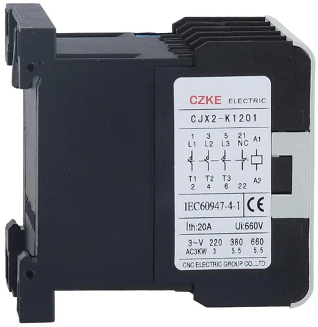 Alt view image 6 of 7 - CJX2-K Mini AC Contactor Din Rail 3P 3main 1NO/3main 1NC Coil Voltage 220V 50/60Hz 6A 9A 12A(CJX2-K-0910,12A)
