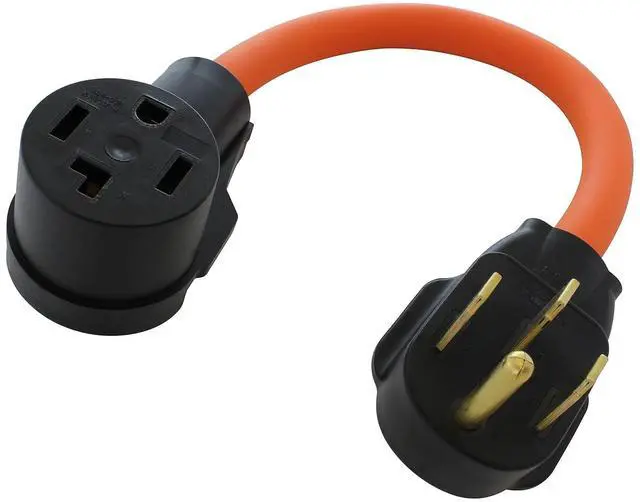 Main image of AC WORKS NEMA 14-50P 50Amp 4-Prong Range/Generator/EV Plug to 14-30R 4-Prong Dryer Outlet (Flexible)