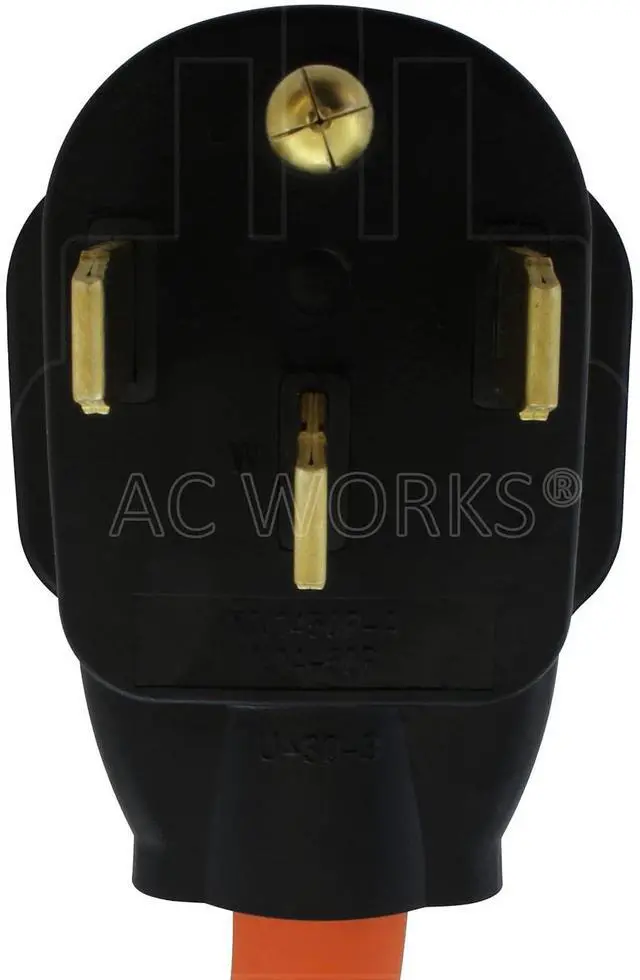 Alt view image 3 of 5 - AC WORKS NEMA 14-50P 50Amp 4-Prong Range/Generator/EV Plug to 14-30R 4-Prong Dryer Outlet (Flexible)