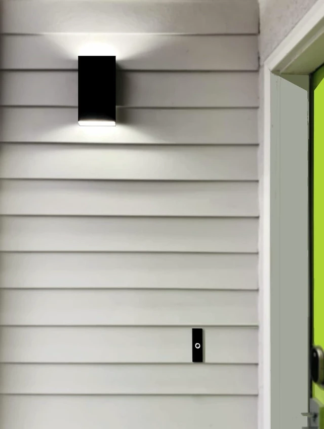 Alt view image 3 of 4 - Phantom Doorbell, Black Aluminum, Adhesive Mount, Bright White LED, 4" tall