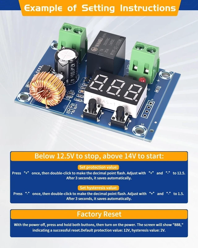 Alt view image 5 of 7 - 10PCS DC Voltage Protection Digital Low Voltage Protector Disconnecting Switch Cut-Off Over-Discharge Protection Module for 12-36V Lead Acid Lithium Battery