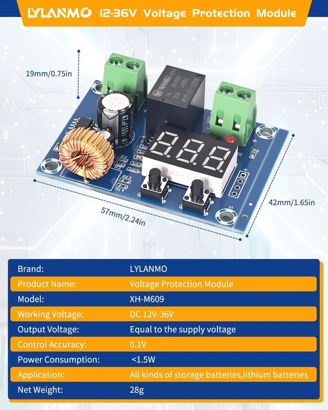 Alt view image 3 of 7 - 10PCS DC Voltage Protection Digital Low Voltage Protector Disconnecting Switch Cut-Off Over-Discharge Protection Module for 12-36V Lead Acid Lithium Battery