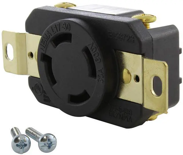 Main image of AC WORKS Flush Mount Industrial Locking Grade Receptacle (NEMA L17-30R)