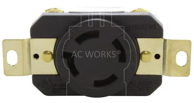 Alt view image 3 of 4 - AC WORKS Flush Mount Industrial Locking Grade Receptacle (NEMA L17-30R)