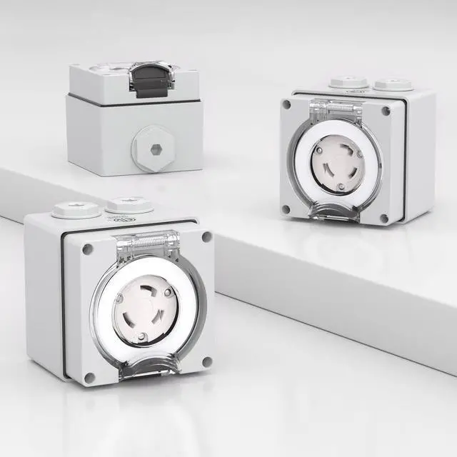 Alt view image 4 of 7 - STARELO 30 Amp Locking Female Plug Box NEMA L5-30C Generator Twist Lock Adapter Female Connector,125 Volt,Outdoor dustproof and Weatherproof for generators, Welding Machines, etc.ETL Listed.
