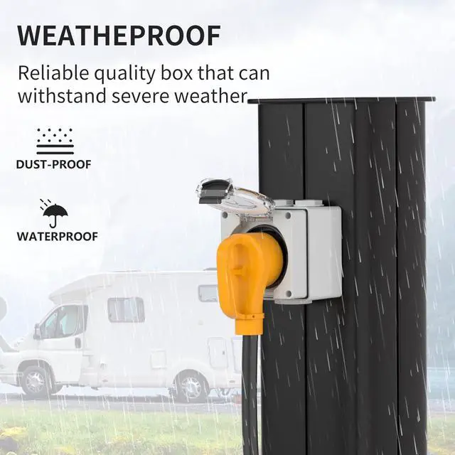 Alt view image 6 of 7 - STARELO 30 Amp Locking Female Plug Box NEMA L5-30C Generator Twist Lock Adapter Female Connector,125 Volt,Outdoor dustproof and Weatherproof for generators, Welding Machines, etc.ETL Listed.