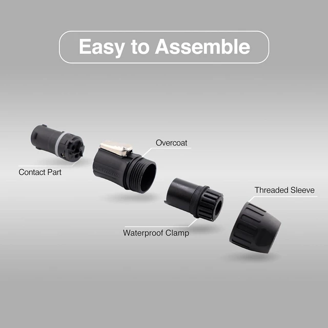 Alt view image 3 of 6 - Seetronic SAC3FX AC Waterproof Power Connector Lockable 3-Core for Stage Lights, Sound Consoles, LED Panels, and Amplifiers (Black, IP65, 4PC)