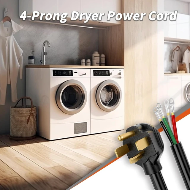 Alt view image 7 of 7 - 10 FT 4 Prong Dryer Cord 30 AMP Black, 10/4 Gauge Dryer Extension Cord Heavy Duty, NEMA 14-30P to 4-Wire Appliance Power Cord, ETL Listed PlugSaf
