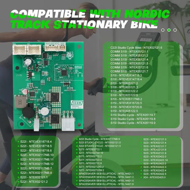 Alt view image 3 of 7 - LEAPTREND 430157 Motor Control Board Controller Compatible with Nordic Track C22I/S10I/S15I/S22I/S27I/SE9I/X24 Stationary Bike, 430146 Controller for Select Elliptical Machines